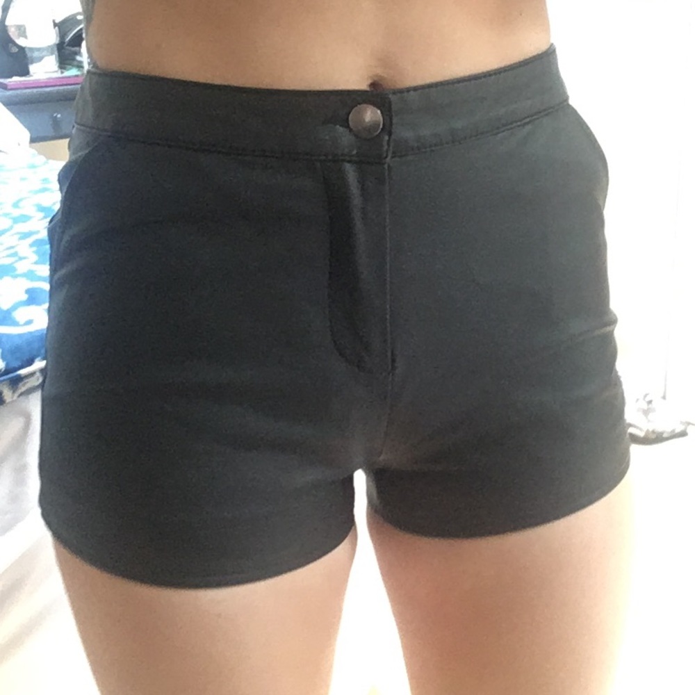 Leather shorts
