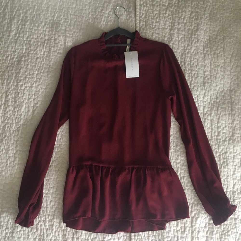 Maroon Ruffle Blouse - Picture 2 of 2