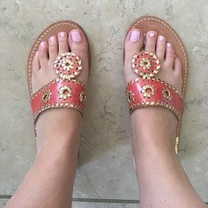 Pink and gold Palm Beach Sandal Co. sandals