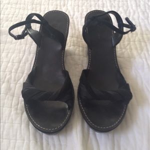 Cole Haan Nike Black Suede "Satin" Sandals