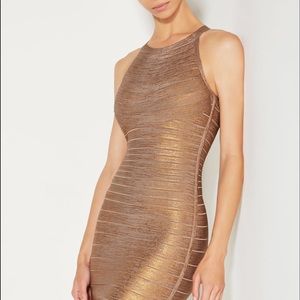 Herve Leger foil bandage dress