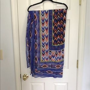 Stella & Dot blue and coral scarf.