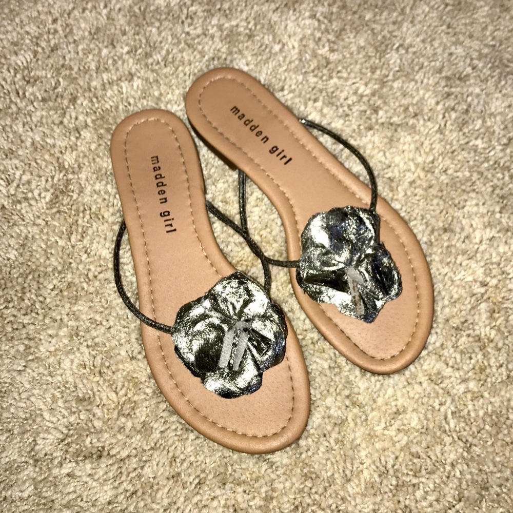 Madden Girl silver flower sandals