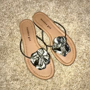 Madden Girl silver flower sandals