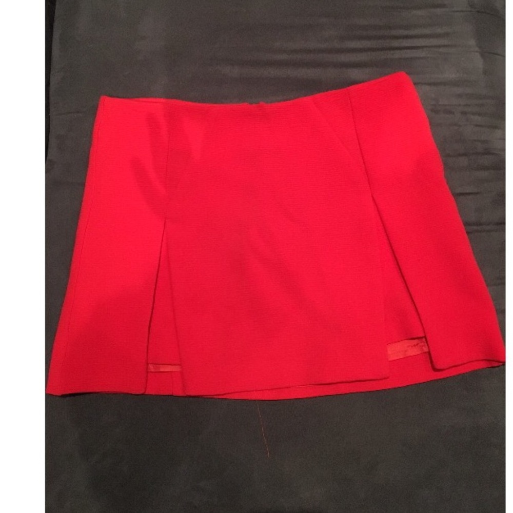 Topshop Bright Red Paneled Mini Skirt