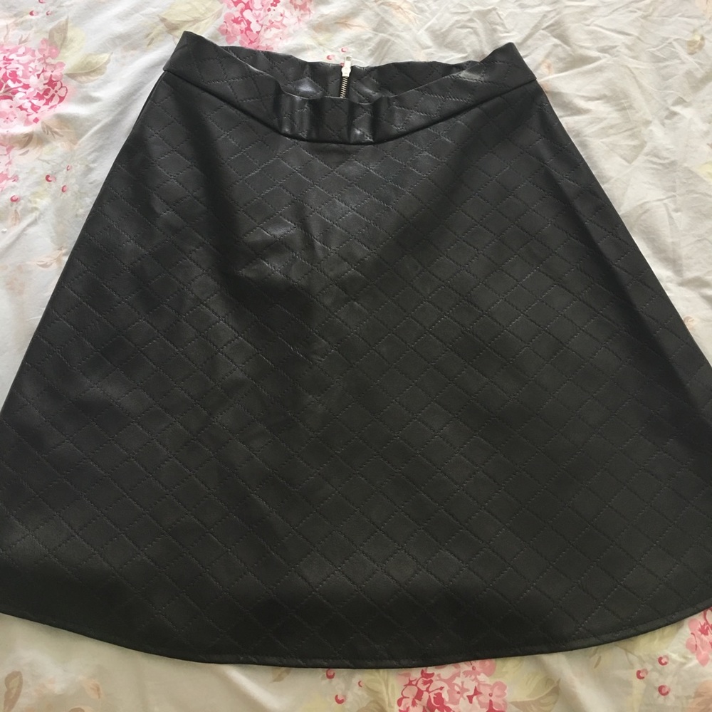Vegan Leather Quilted Skirt