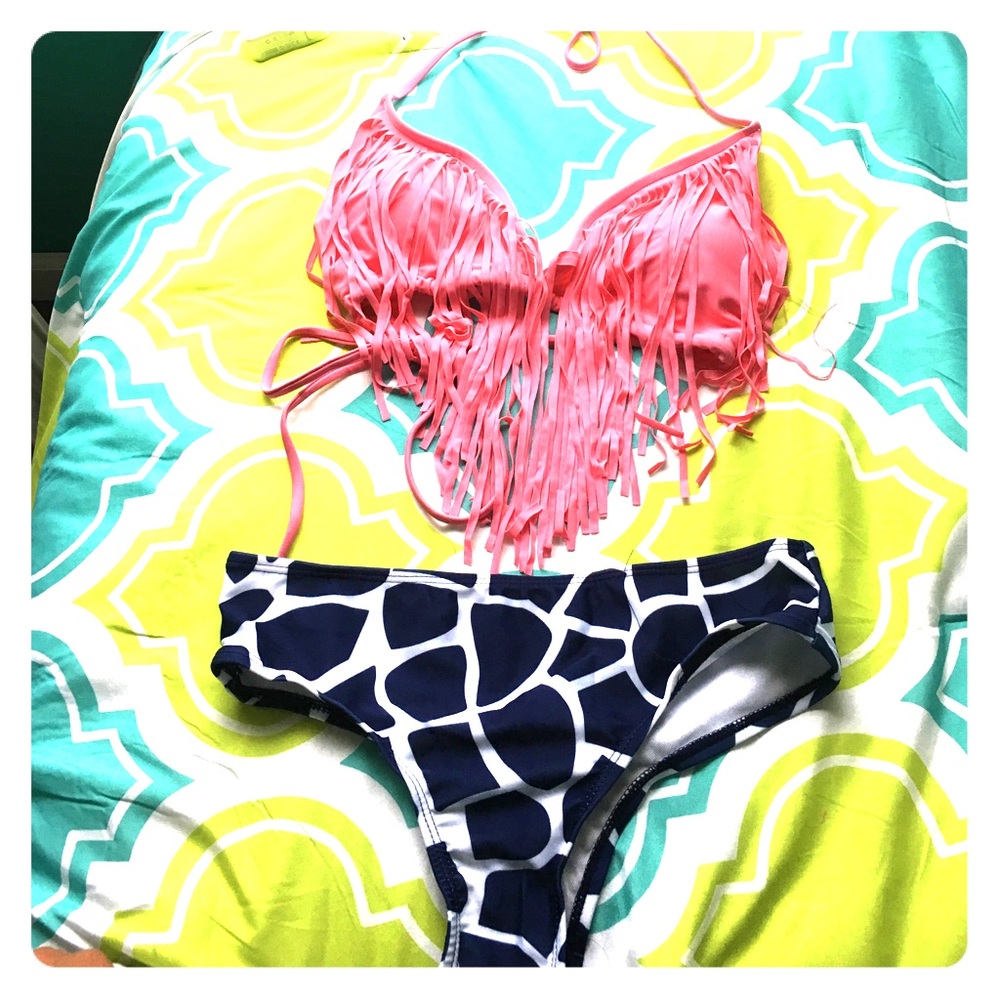 Pink and blue bathing suit