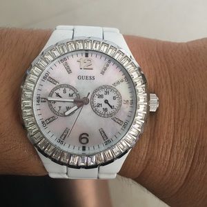 Women's White Guess watch