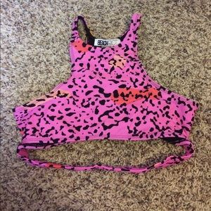Leopard print swim suit top