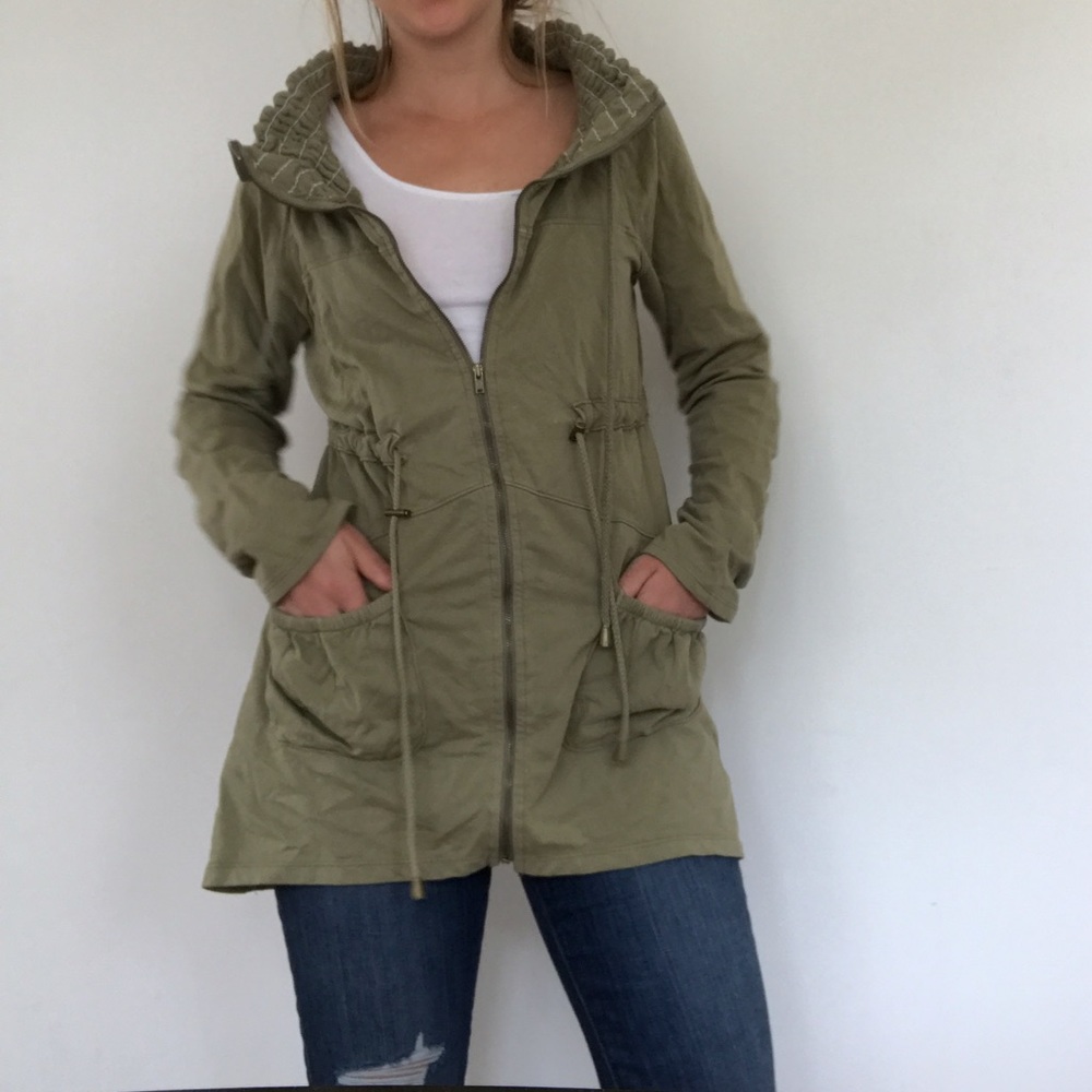 Iris and Navy by Anthropology green jacket