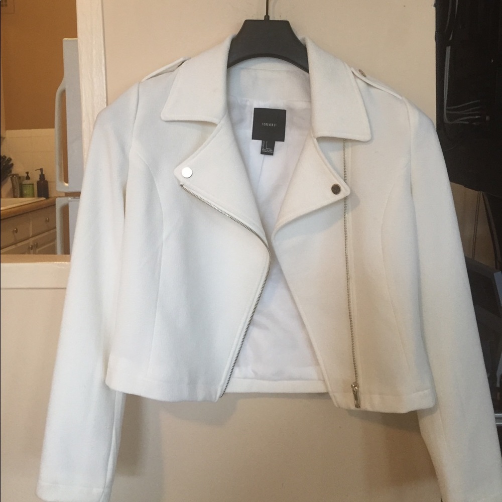 Forever 21 White Blazer with Gold Detail