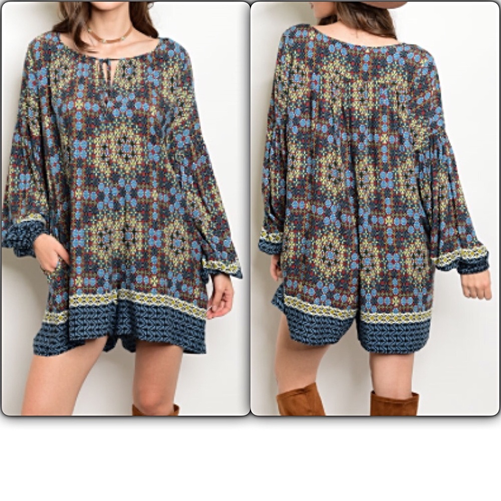 LAST✅ Relaxed Bohemian Peasant Romper L XL sold - Picture 2 of 5