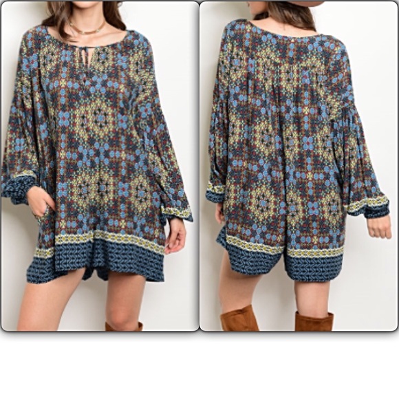 LAST✅ Relaxed Bohemian Peasant Romper L XL sold - Picture 2 of 5