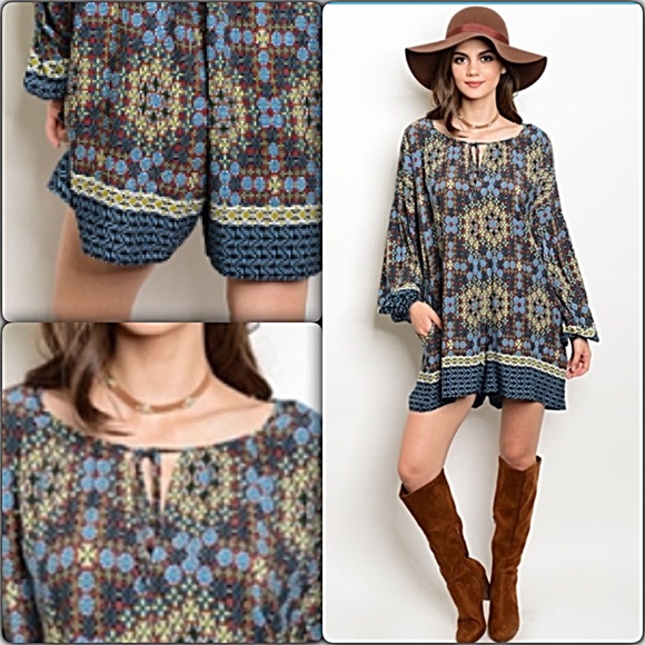 LAST✅ Relaxed Bohemian Peasant Romper L XL sold - Picture 3 of 5