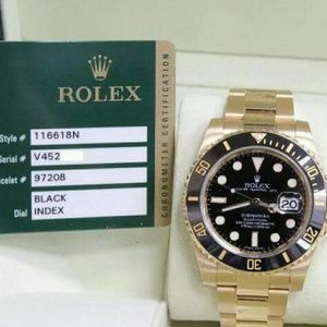 Rolex Mens 18K Gold 116618 Ceramic Submariner
