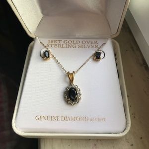 Sapphire necklace and earrings