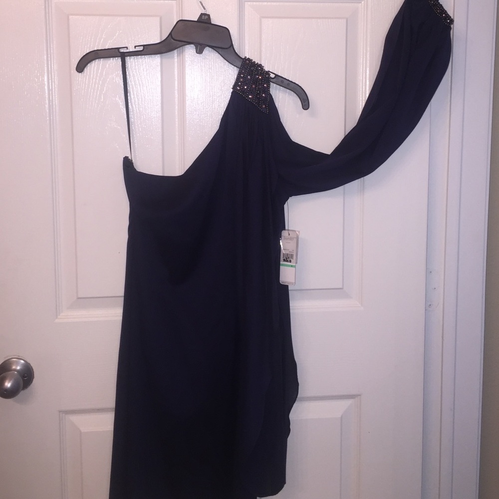 Midnight Blue One Shoulder Dress