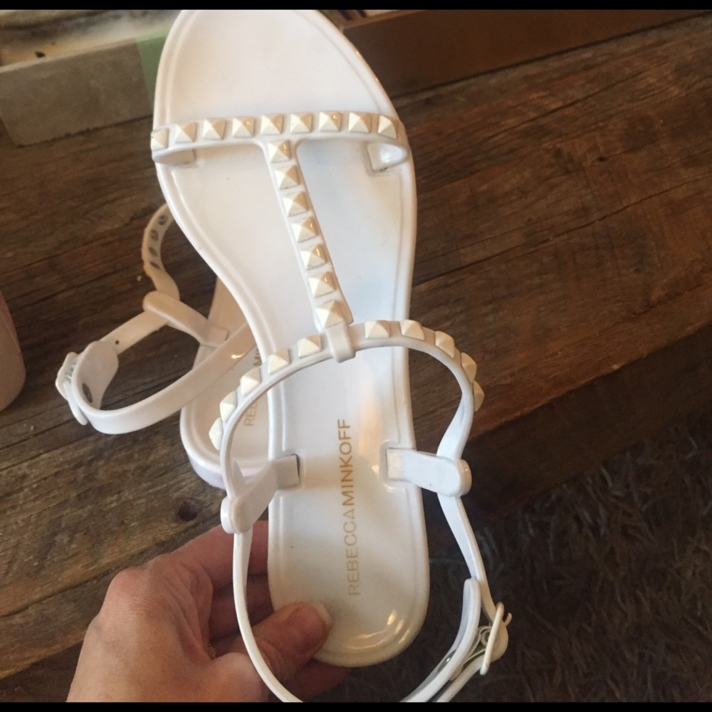 Rebecca Minkoff Sava Studded Jelly Sandal, White