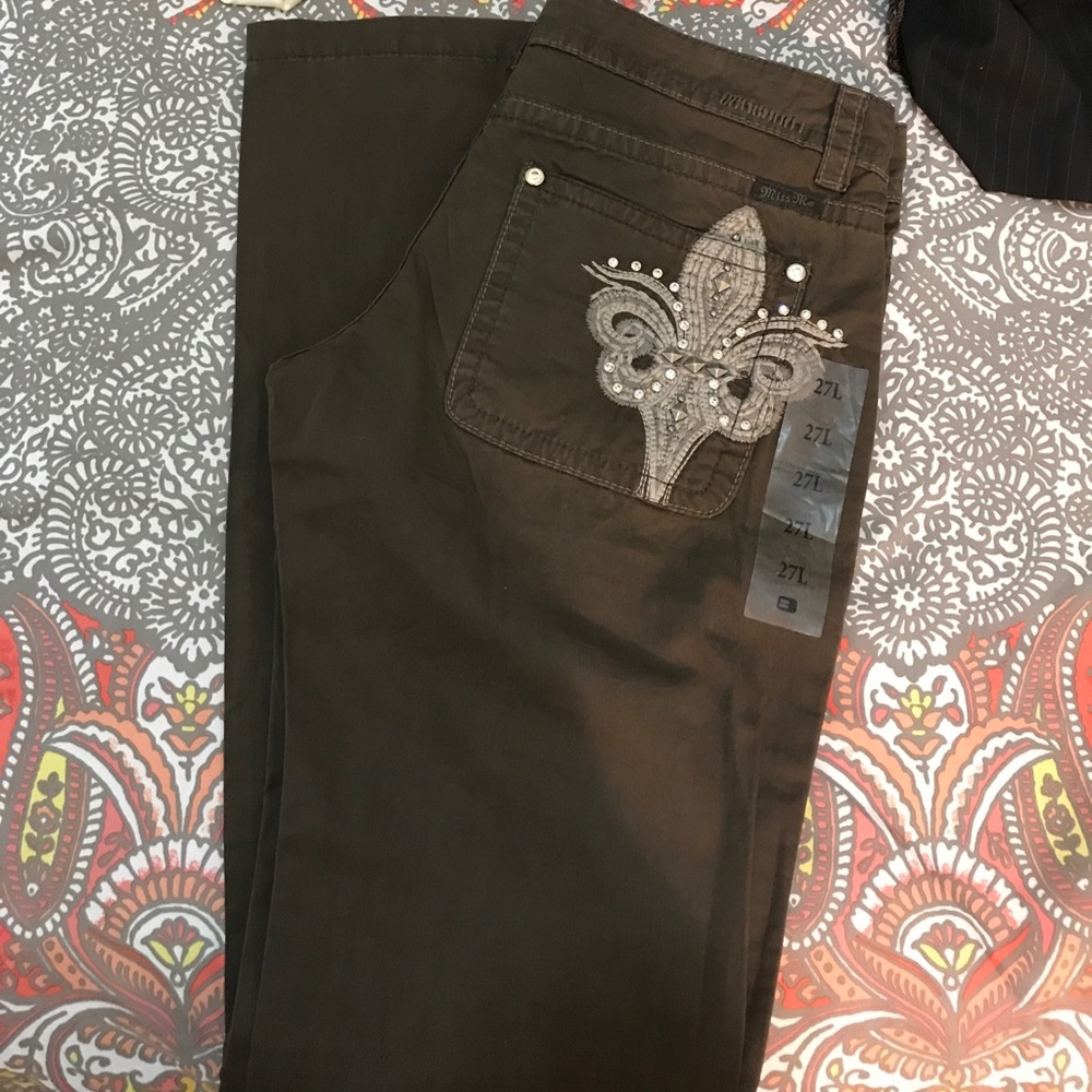 NWT MISS ME GREEN CARGO PANT