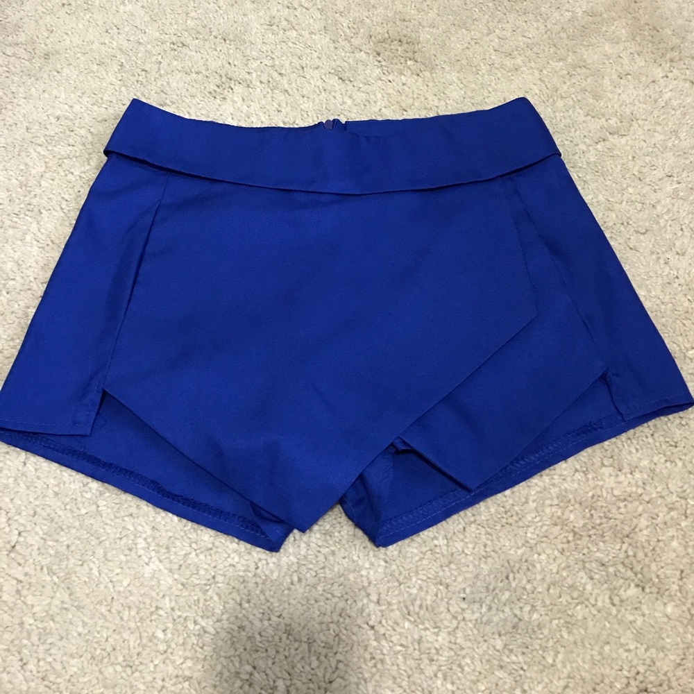 Blue asymmetrical skort