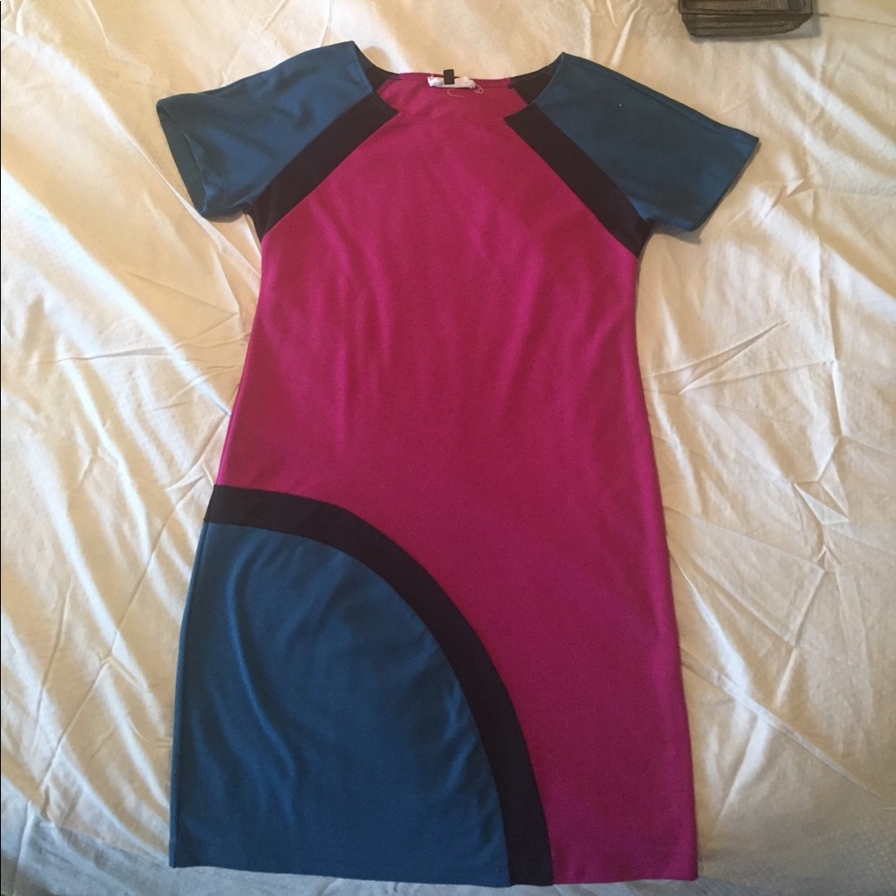 Mod style multi color mini dress