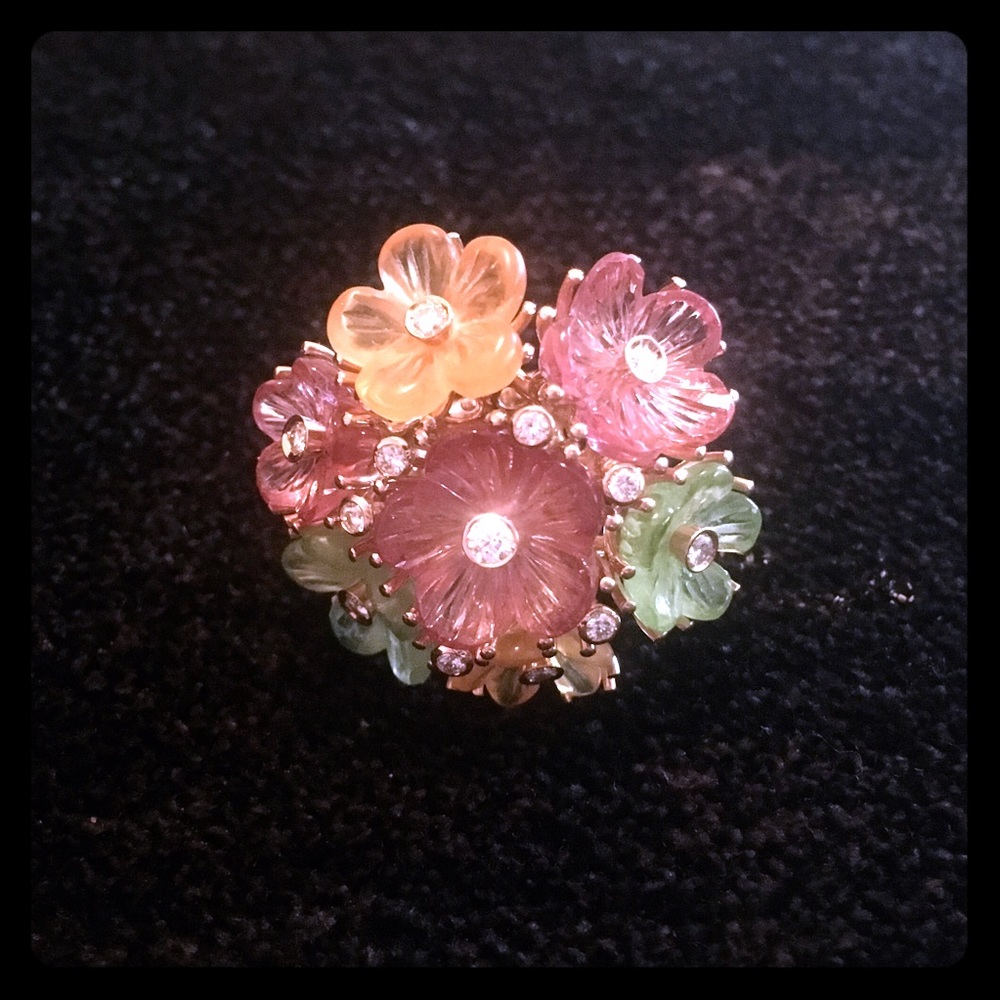 Salvatore Ferragamo 18k Anemone Bouquet Ring