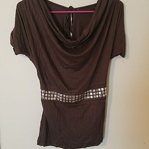 Brown flowy top