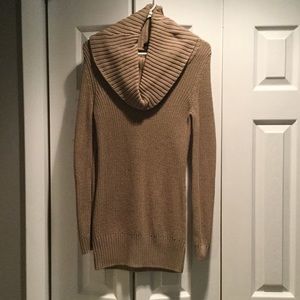 Cowl neck sweater dress