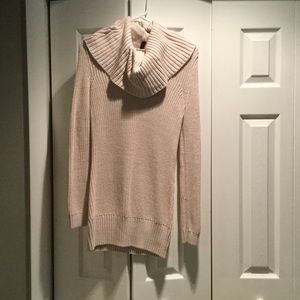 Cowl neck sweater dress