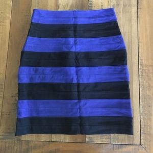 Striped bandage striped pencil skirt
