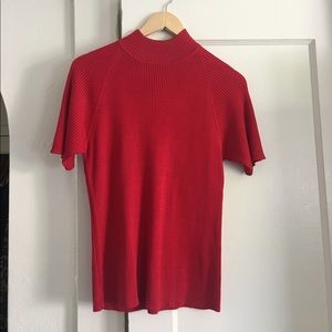Vintage red mockneck tee