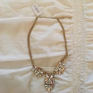 NWT J. Crew iridescent crystal bib necklace