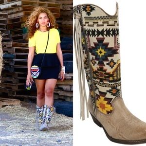 Multiple Print Western Cowboy Boots