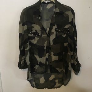 Button down army blouse