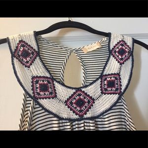 Altar'd State Blue Striped Tank Top