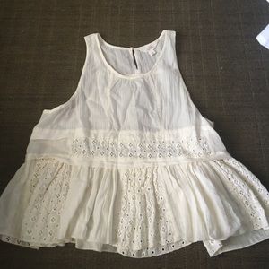 Cream peplum tank