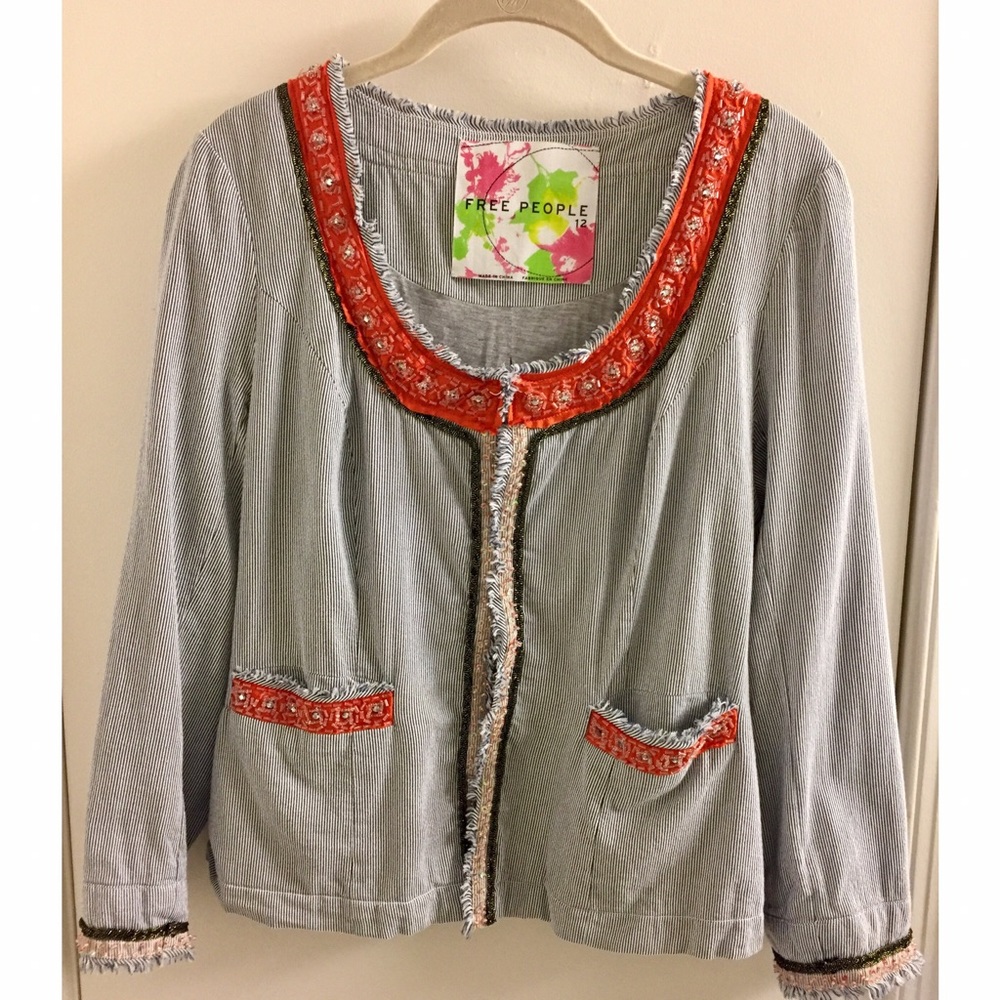 Free People Embroidered Blazer