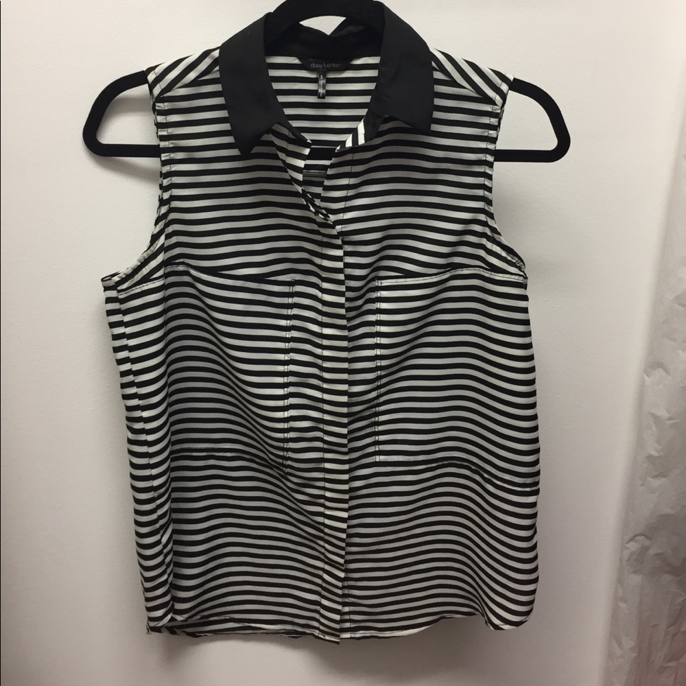Black and cream striped, sleeveless top