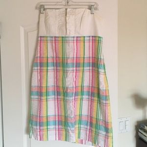 Lilly Pulitzer Plaid Strapless Dress