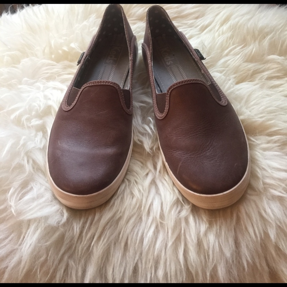 Keds Crashback Leather Slip Ons 7.5