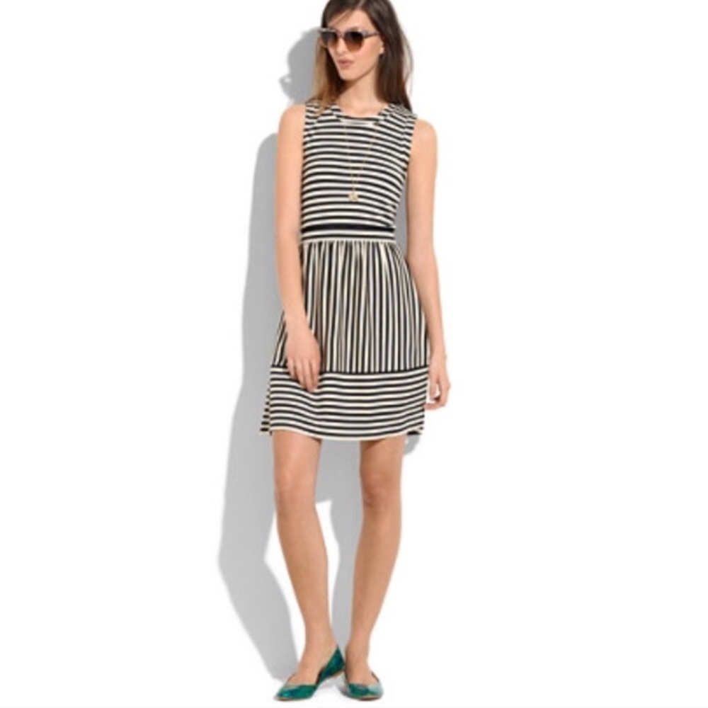 New striped fit n flare madewell dress Medium