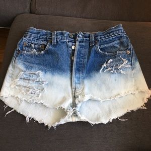 Levi's 501 High Waisted Ombré Jean Shorts