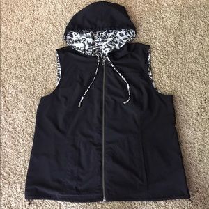 Chico's Reversible Jacket-3-Black/ Animal Print