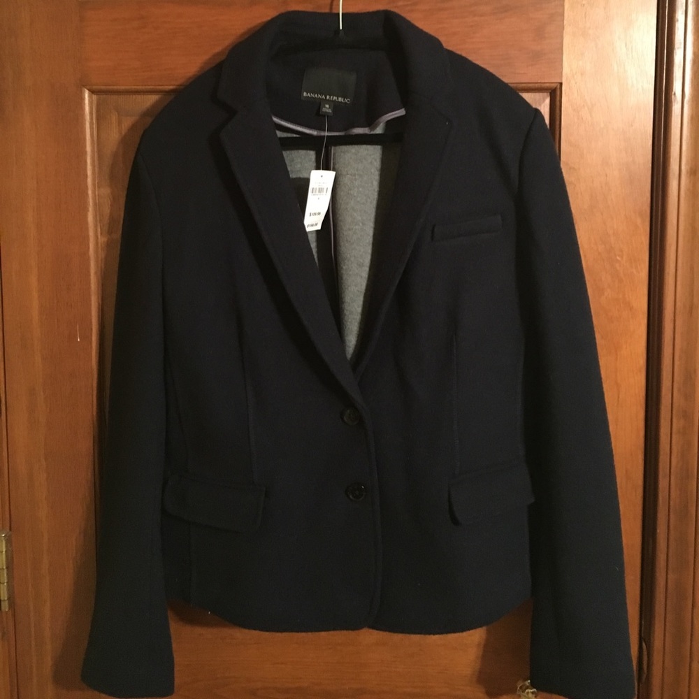 Banana Republic navy blue wool blazer
