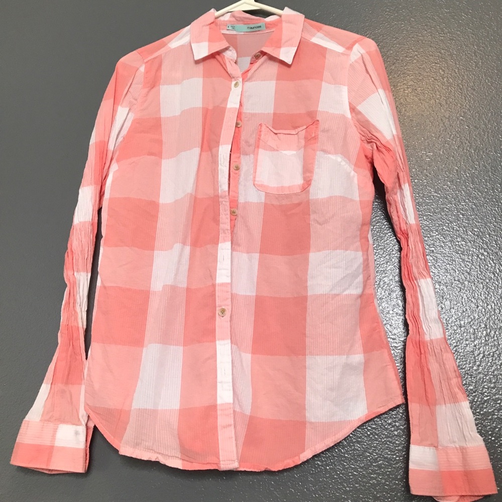Pink and white flannel