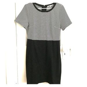 Loft short-sleeved black and white dress