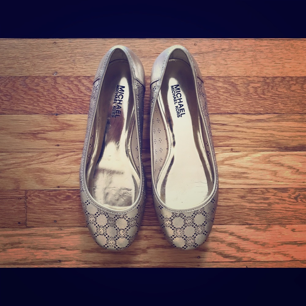 Gold Michael Kors flats