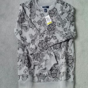 Sweatshirt, grey with black print