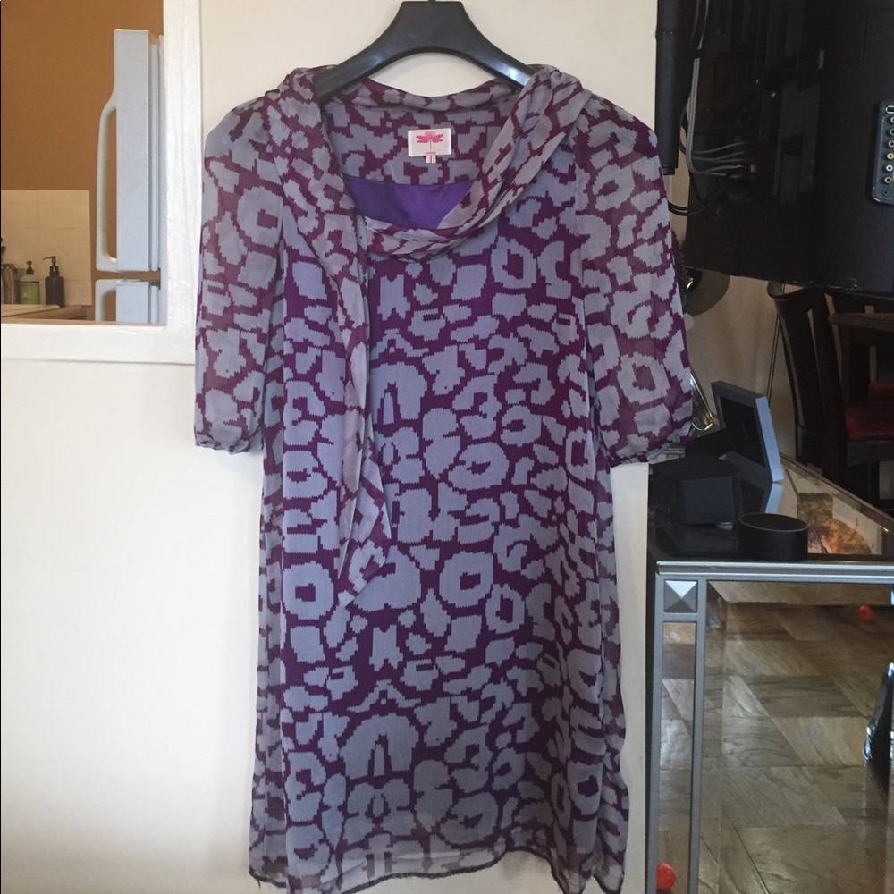 Women's purple printed dress