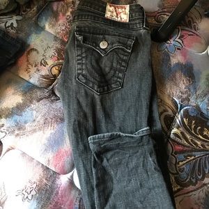 faded black true religion jeans size 27